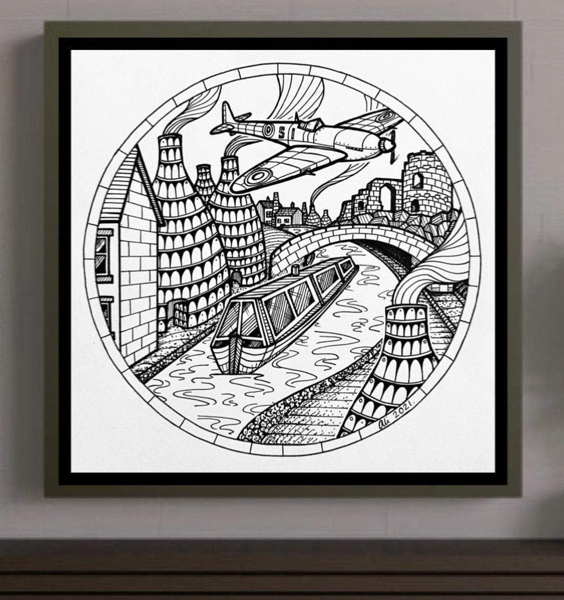 Stoke-on-Trent Bottle Kilns – 8x8 Art Print