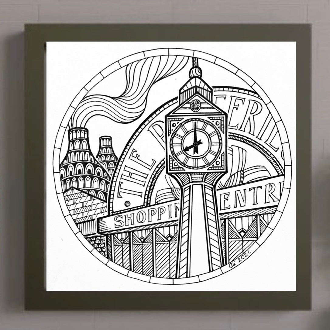 Meet Me by the Blue Clock – Stoke-on-Trent Art Print