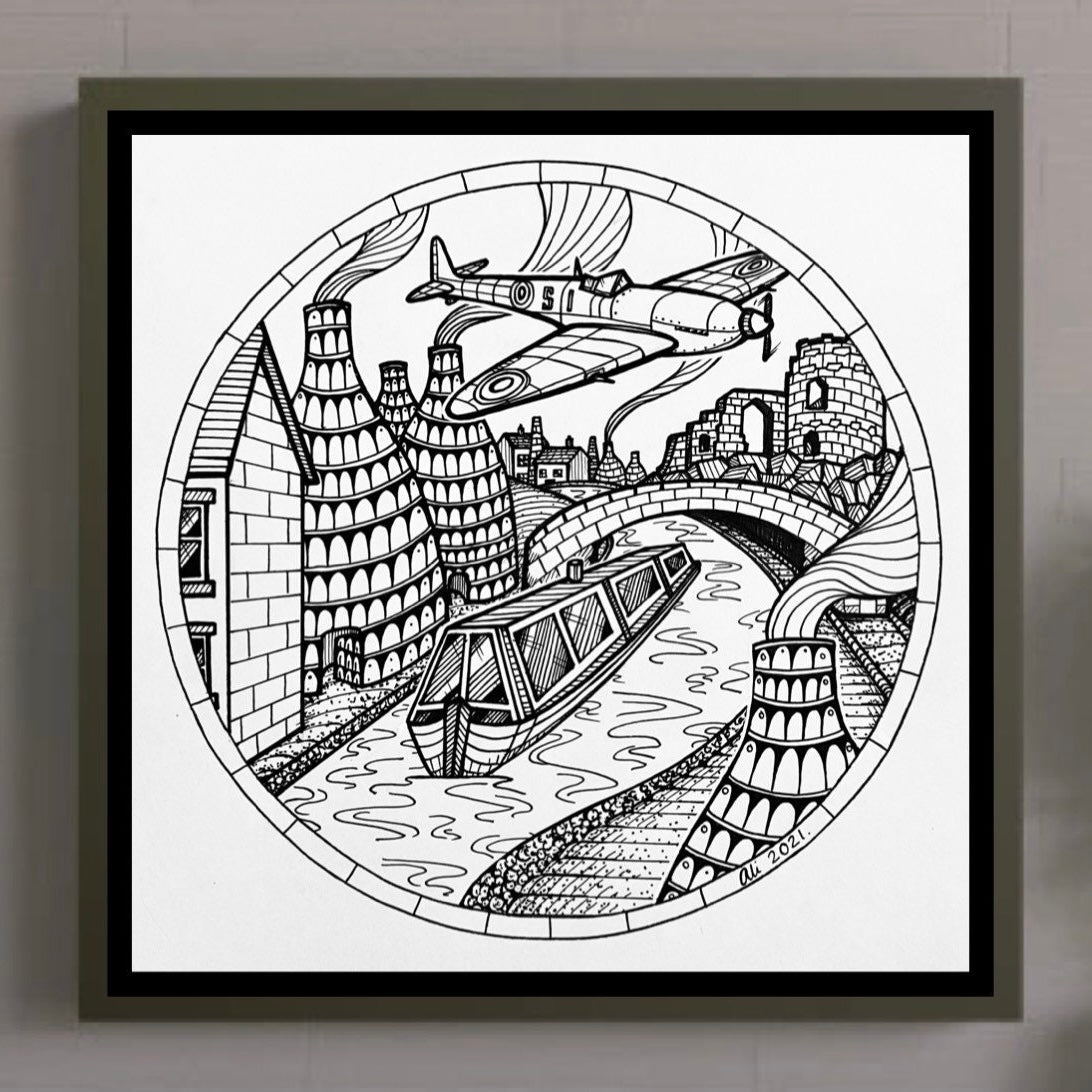 Stoke Heritage – Circular Landmark Art Print