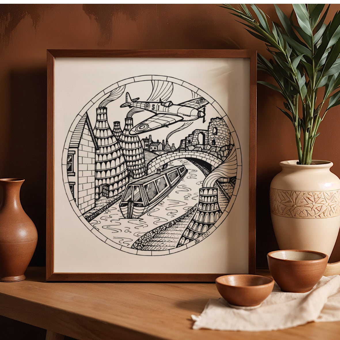 Stoke Heritage – Circular Landmark Art Print
