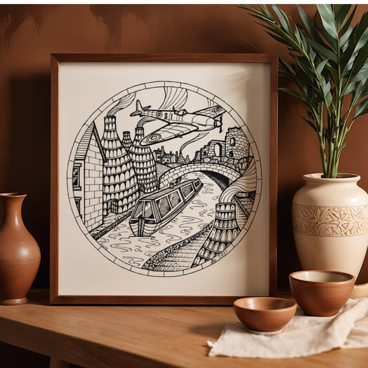 Stoke Heritage – Circular Landmark Art Print
