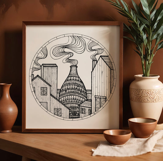 Middleport Pottery, Hand Drawn Stoke Heritage Art Print