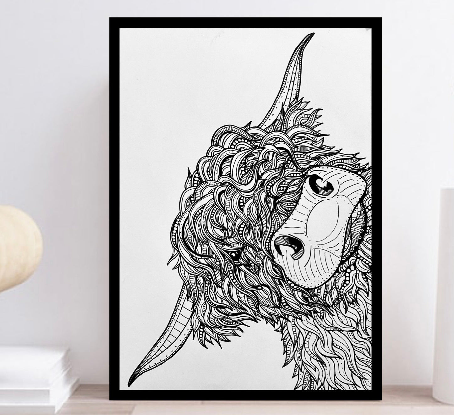 Highland Cow – A4 Art Print
