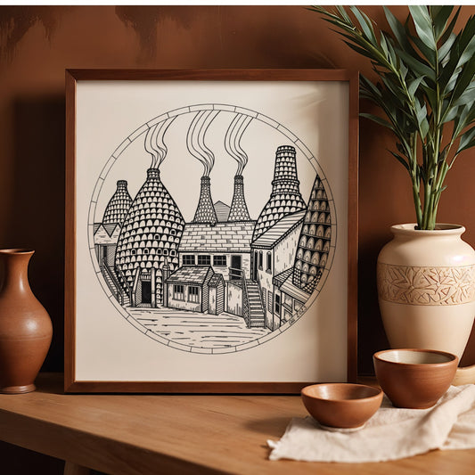 Wedgwood Factory c.1950s – Stoke Heritage Art Print