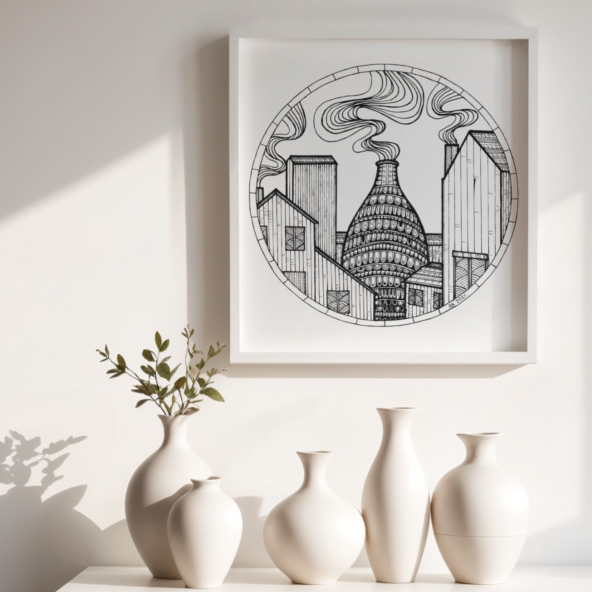 Middleport Pottery, Hand Drawn Stoke Heritage Art Print