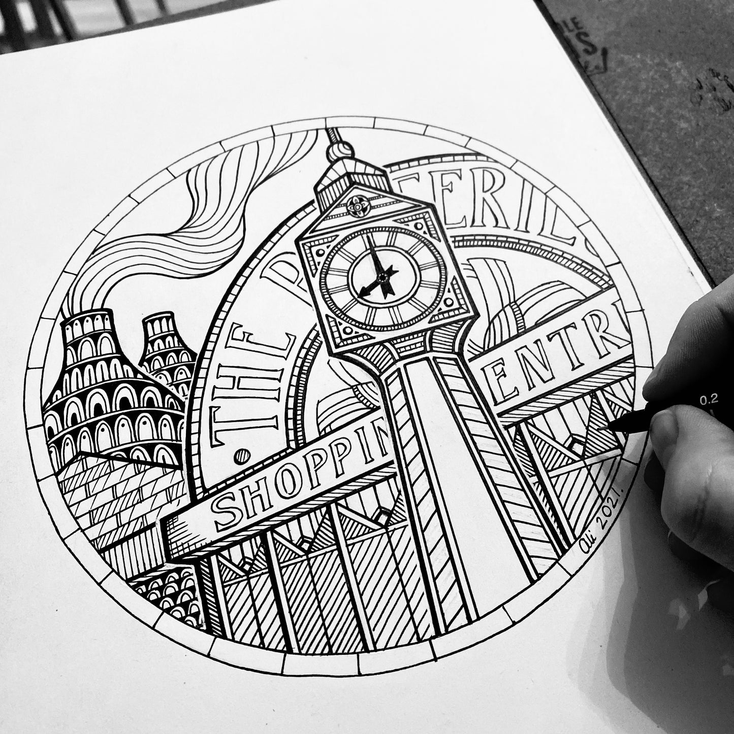 Meet Me by the Blue Clock – Stoke-on-Trent Art Print