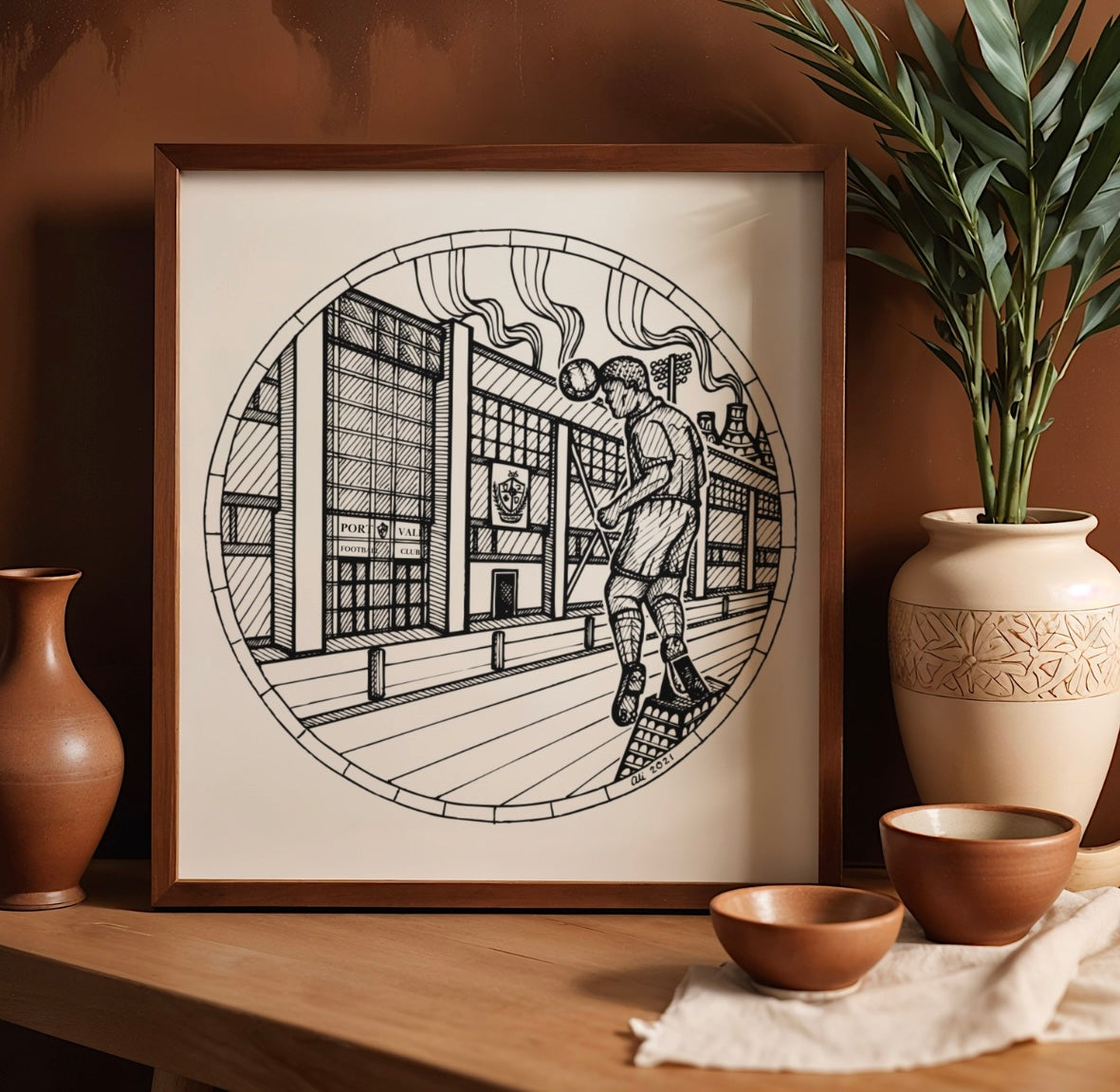 Port Vale Park Art Print- Hand Drawn Stoke-on-Trent Stadium Illustration