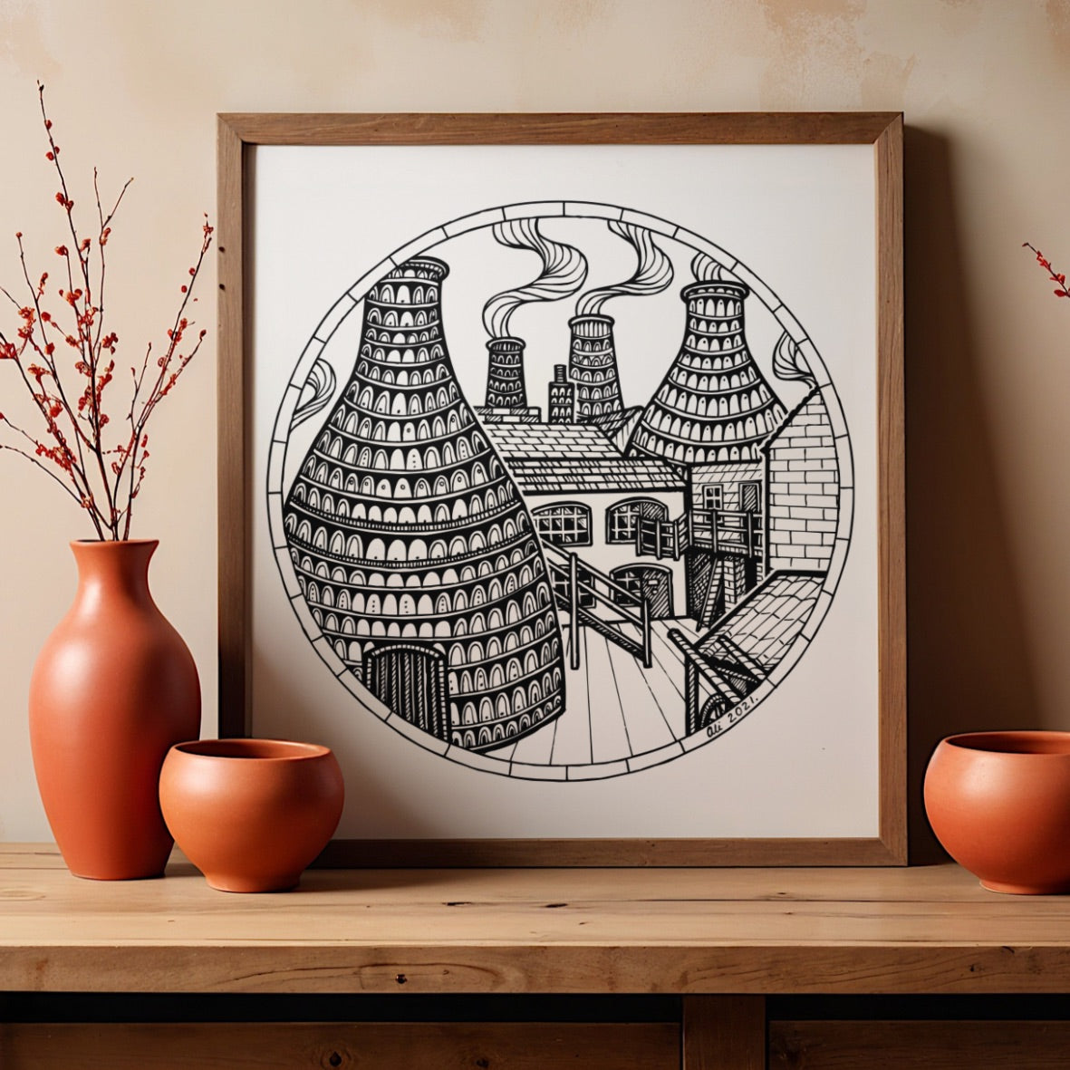 Gladstone Pottery, Stoke Heritage Art Print