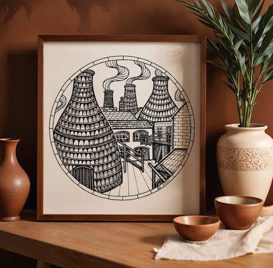 Gladstone Pottery, Stoke Heritage Art Print