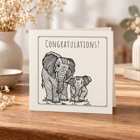 Congratulations. Elephants Card