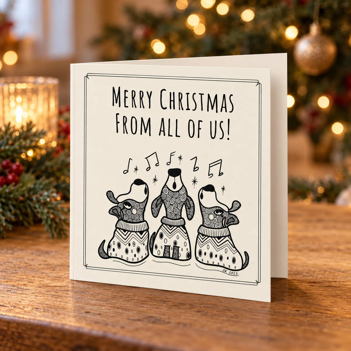 Singing Doggies. Christmas Card