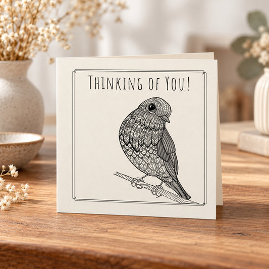 Thinking of You Robin Card – 5 × 5 Inch